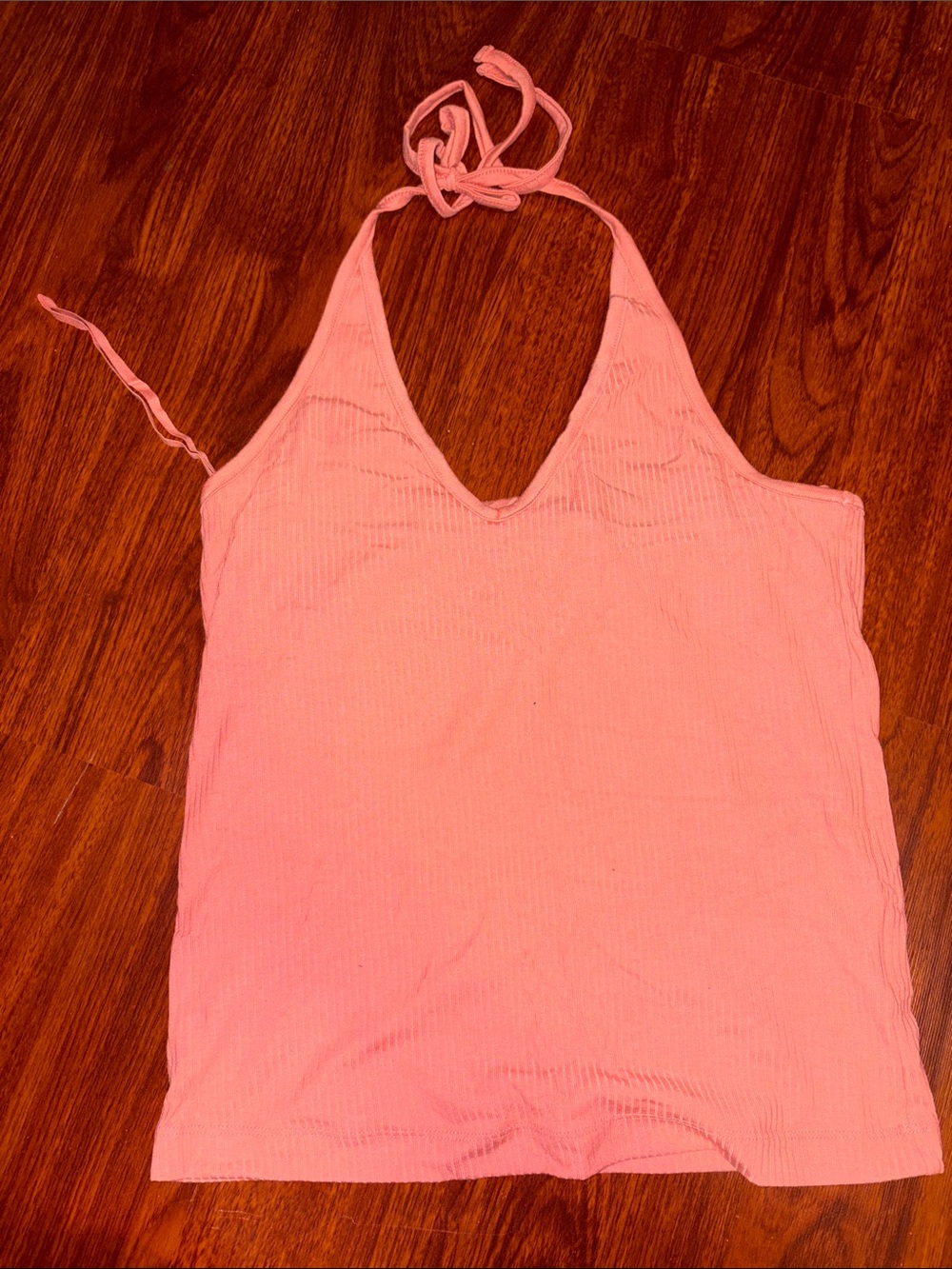Old Navy Coral Ribbed Halter Tank Top